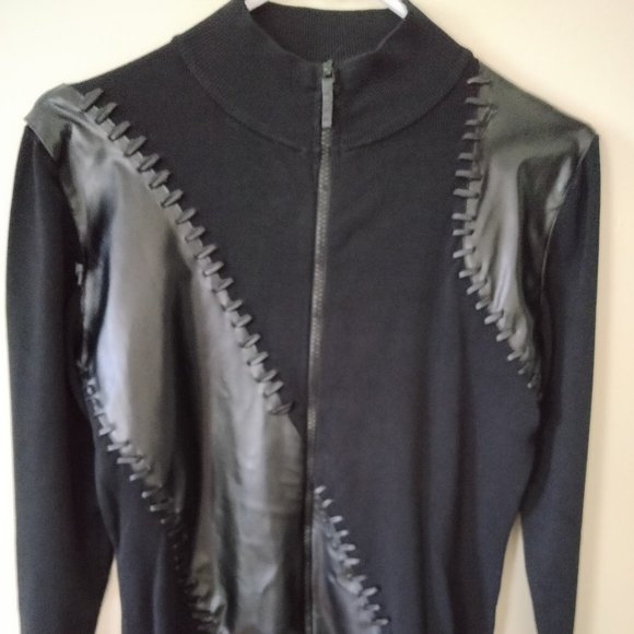 Yuka Jackets & Blazers - SOLD   Yuka Black knit zip front Cardigan Jacket